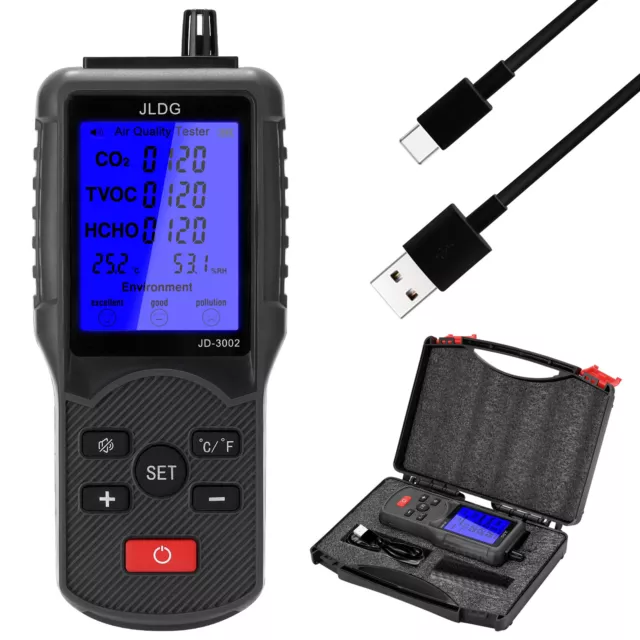 Quality Tester CO2 TVOC Meter  Humidity Measuring Device D7I0