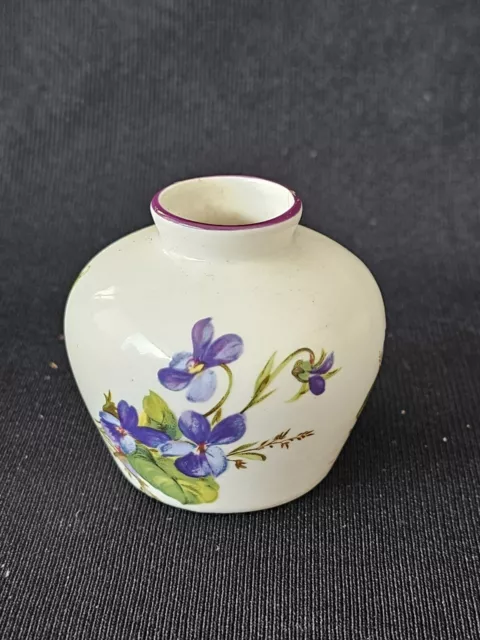 A Miniature Crown Staffordshire Hand Painted Vase,