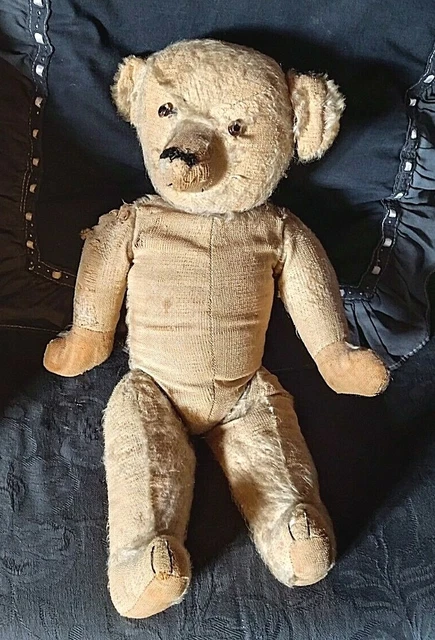 Ours En Peluche Ancien – Jambes Articulées, Bosse Au Dos, Style Steiff, Vintage