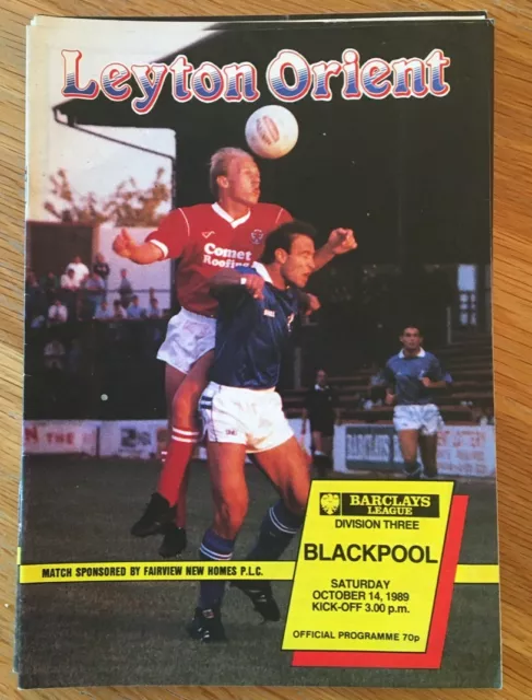 Leyton Orient Football Programmes 1990 Bulk Buy