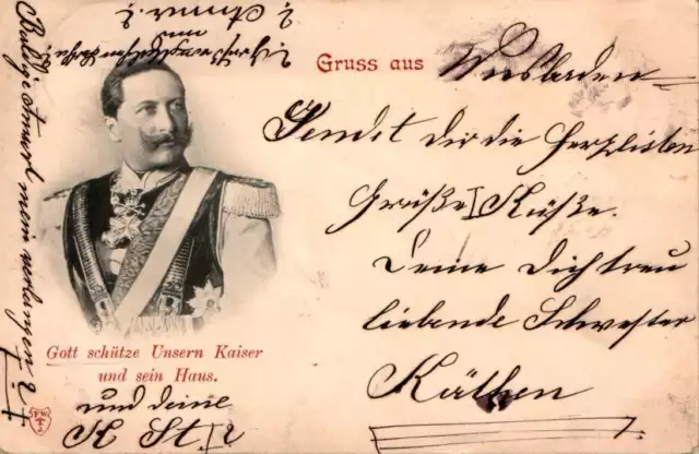 Ak Adel Kaiser Wilhelm Ii Gott Schütze Unseren Kaiser Und Sein Haus 1898