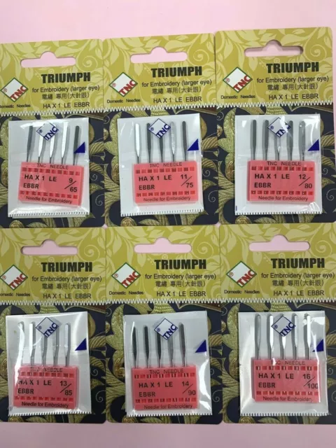TNC Machine Embroidery Needles HAx1 (Large Eye) 5/pack