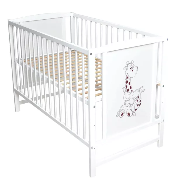 Kleinkindbett Bett Babybett Gitterbett Kinderbett Motiv Giraffe 120x60cm Neu Bed