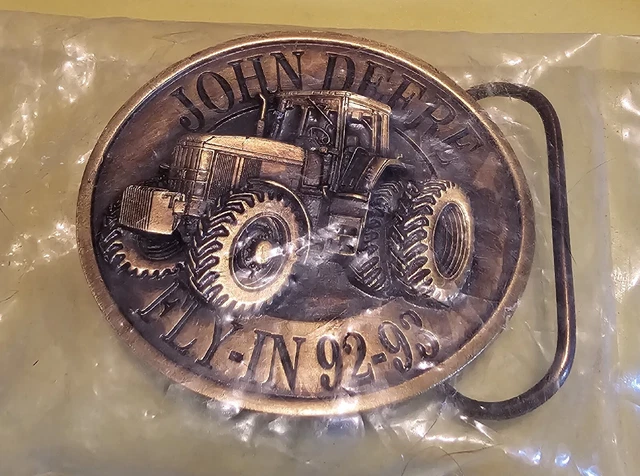 John Deere Belt Buckle 1992 Fly In Brass
