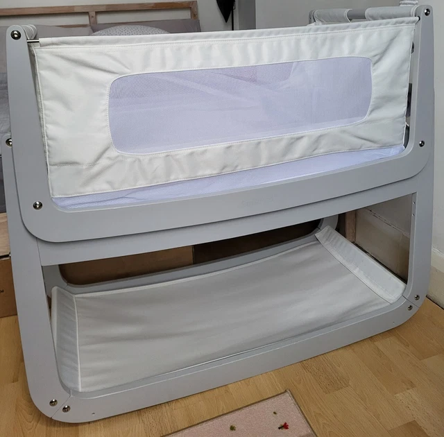 SNUZPOD4 BABY BEDSIDE Crib Haze Grey in excellent condition. Cot Reflux Tilt 60.00 PicClick UK