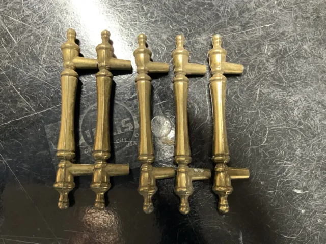 Set of 5 Vintage KBC Drawer/Cabinet Pull Antique Brass  Keeler Brass Co 3" c/c