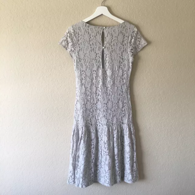 ASOS Grey Lace Drop Waist Midi Dress,6 2