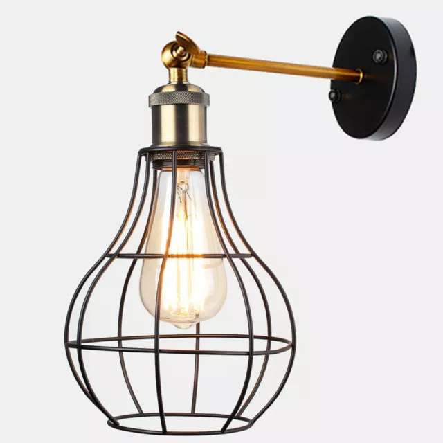 Vintage Industrial Wall Light Antique Adjastable Light Cage Wall Sconce Lamp