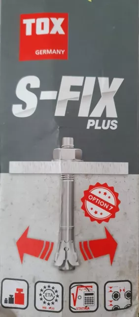 50 x TOX Bolzenanker 10 x 100 mm / 20 + 33 S-Fix Plus Schwerlastdübel Ankerdübel