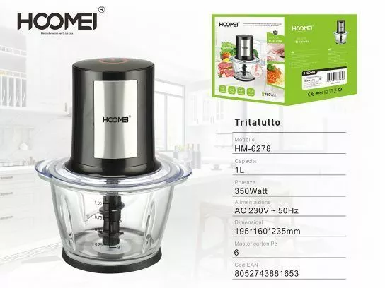 Broyeurs de Déchets 1 Litre 350w Robot Cuisine Légume Électrique Hoomei Hm-6278