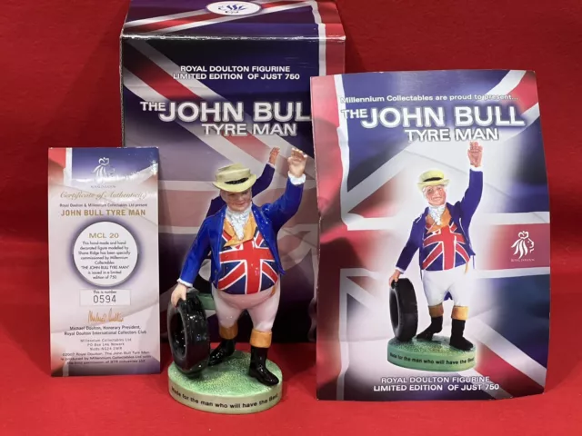 Royal Doulton Advertising Millennium John Bull Tyre Man Figurine Boxed