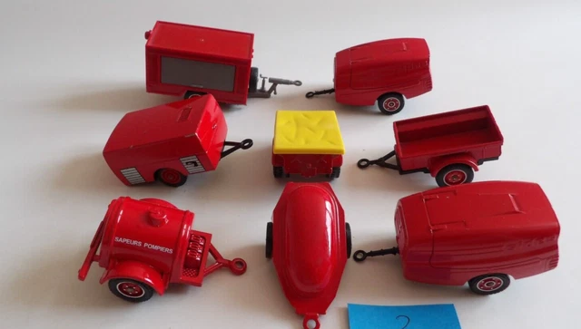 Divers et Heco Modèles 1/43 1/50- Lot de 3 remorques Pompiers