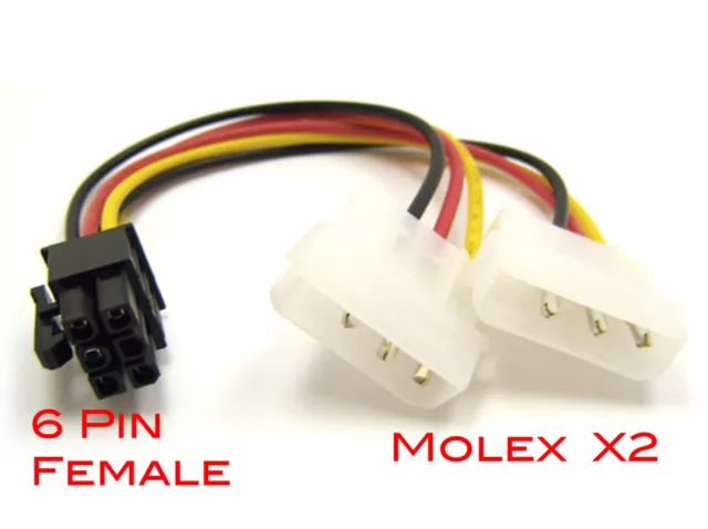 Cable alimentation carte graphique Molex 4 Pin to 6 pin PCI-E  connecter adapter