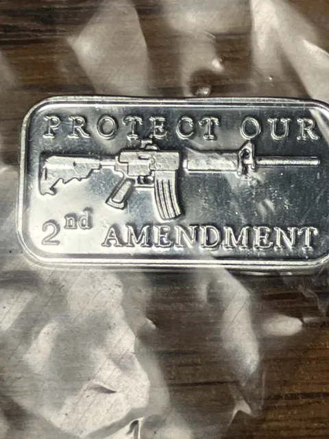 Protect Our 2nd Amendment AR15 - 1 GRAM .999 Fine Pure Solid Silver Bullion Bar,