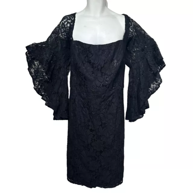 city chic mystic lace black Layered Bell Sleeve dress Size XXL 24