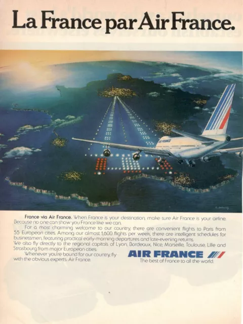 Air France Company Aerial 1979 Original Advertising 'The France Par