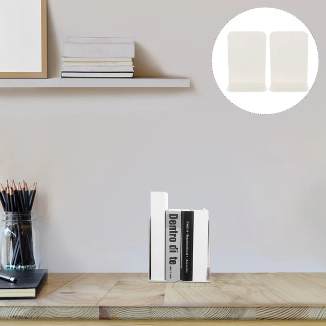 2 piezas soportes para libros para el hogar tapón de estantería estanterías oficina estudiante metal