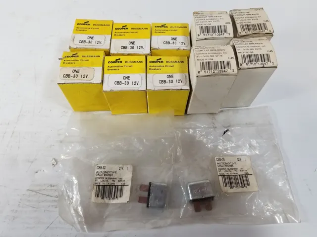 Cooper Bussmann CBB-30 Automotive Circuit Breaker 30A (Lot of 12)