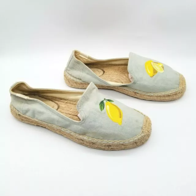 Soludos Womens Pastel Green Comfort Lemon  Slip On Espadrilles Flats Size 9