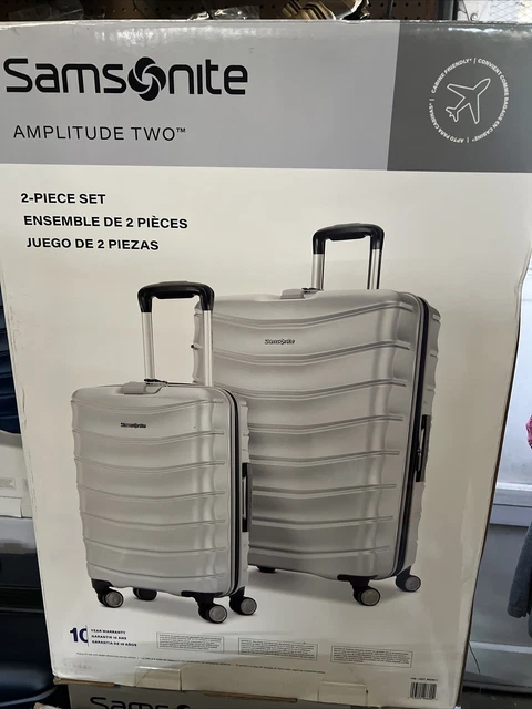 Samsonite Amplitude Hardside Grey Luggage 2 PIECE SET Carryon & Checked Spinner