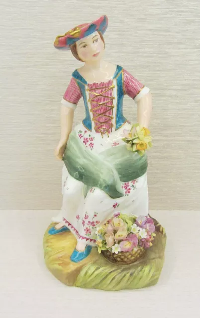 Royal Crown Derby Figure - Flower Seller By J Bryan LXI  English Bone China