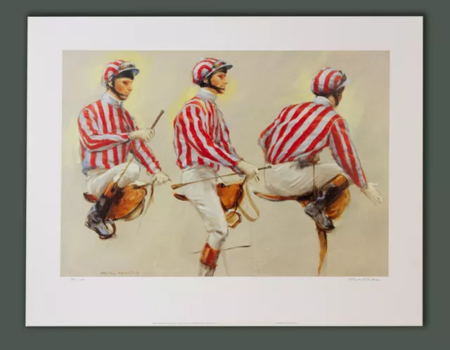 Henry KOEHLER Jockey Study II LTD ED horse racing stripy silks Kentucky artist
