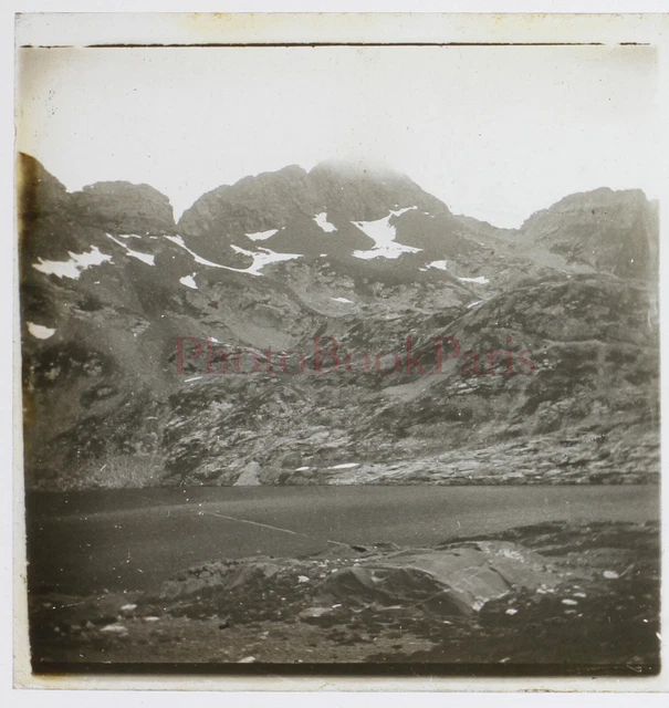 ESPAGNE Pyrénées Punta Fulsa Montagne 1907 Photo Plaque de verre Stereo Vintage 