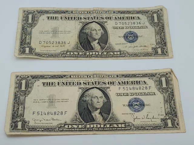 1935 D & G American Blue Seal Dollar Bills