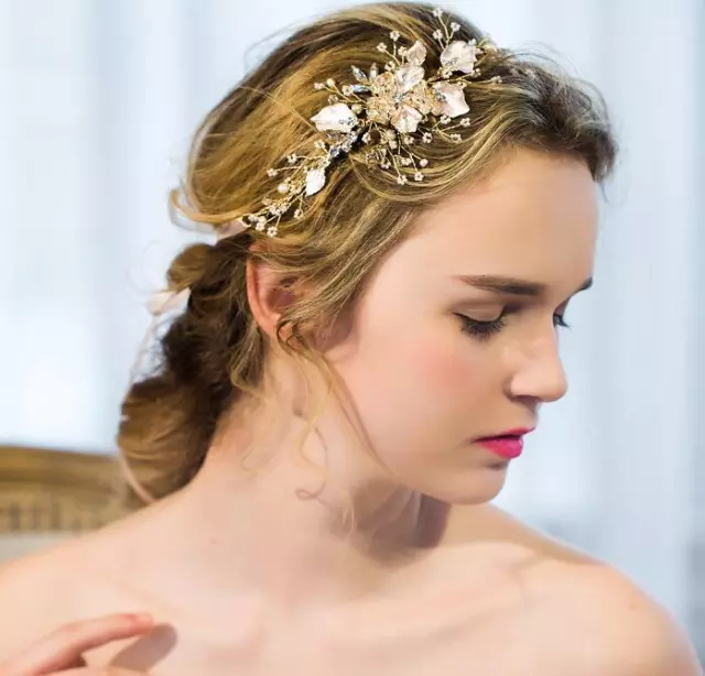 Beaded Hair Halo Diamante Blossom Wedding Hair Vine Crystal Bridal Accessories