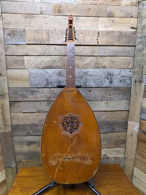 Rare Antique   Baroque Style Romantic German Lute-Guitar  as-is