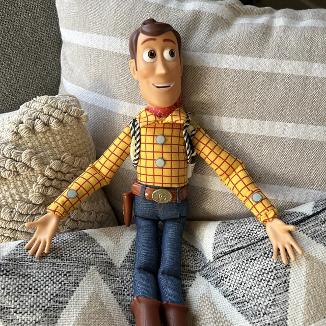 DISNEY TOY STORY Talking Woody Pull String Doll, WORKS! Thinkway Toy