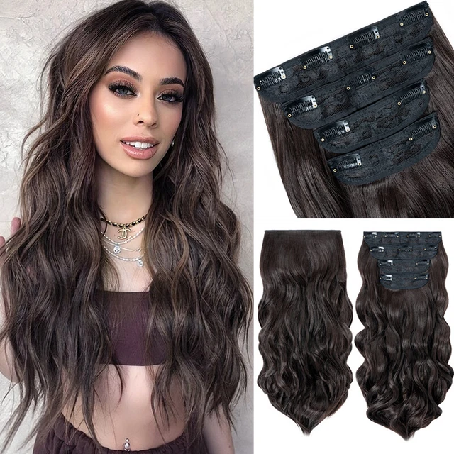AU Natural Clip In FULL HEAD Wavy Curly Hair Extensions Natural AS Human Thick