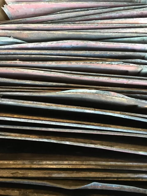 Antique Pressed Tin Metal Reclaimed Wall Roof Ceiling Tiles 9 X 14 Red 10