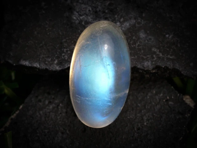 Orecchini Donna In Argento 925 Con Pietra Di Luna Arcobaleno - 6x8 Mm, Cabochon Ovale - 3