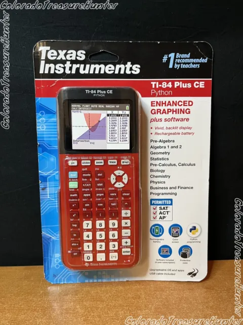 Texas Instruments TI-84 Plus CE Python Edition Graphing Calculator - RED