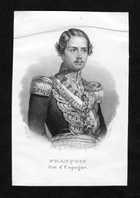 19. C.Francisco De Asis De Borbon Rey España Portrait Steel Engraving