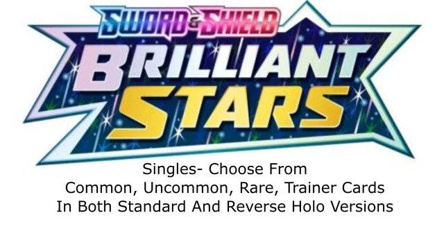 Pokemon TCG Brilliant Stars Singles wählen Sie häufige, ungewöhnliche, seltene, Trainerkarten