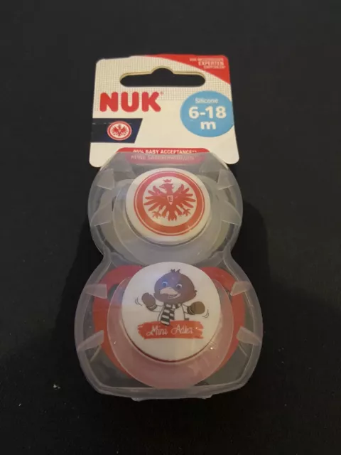 Nuk Schnuller 6-18 Monate „ Eintracht Frankfurt“ 2er Pack Neu