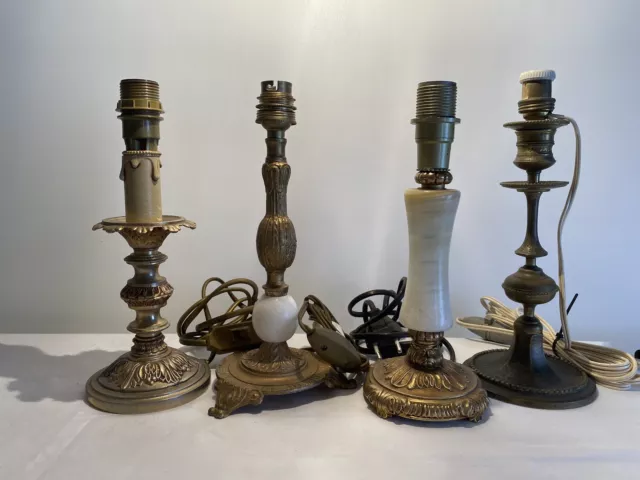 Antique French Bronze Effect Table Lamps x 4 JOB LOT