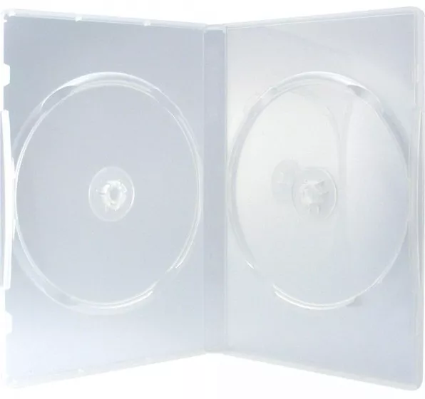 50 Professional DVD Hüllen 2er Box 14 mm für je 2 BD / CD / DVD transparent