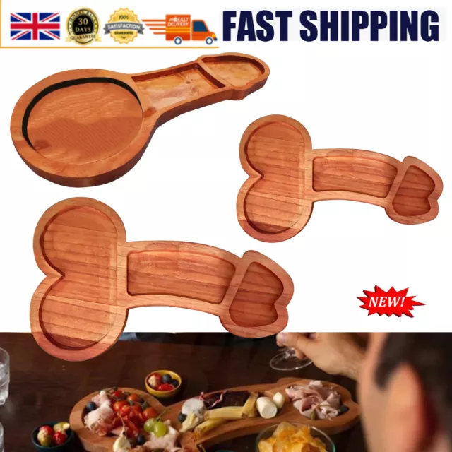 Novelty Penis Aperitif Cheese Board Charcuterie Platter Food Serving Tray Wooden