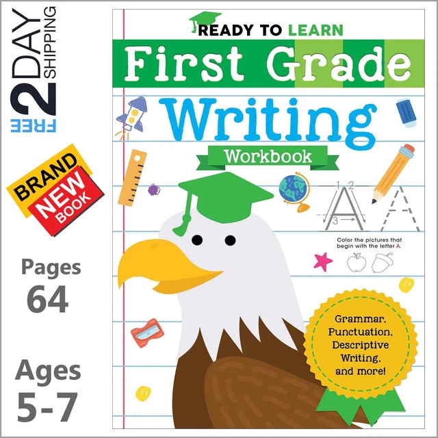1ST GRADE HANDWRITING Practice Book for Kids Letter Tracing Grammar