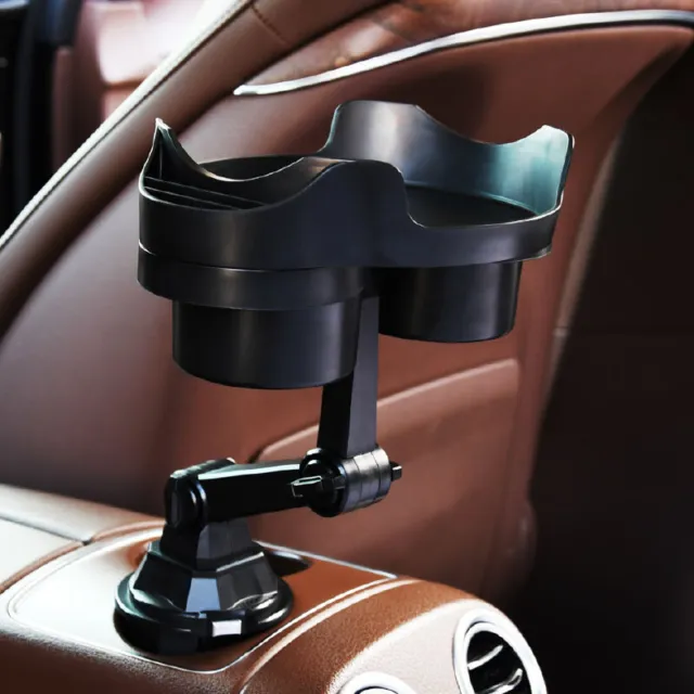 New Car Swivel Cup Holder Tray, 360-Degree adjustable Arm And Phone Slot