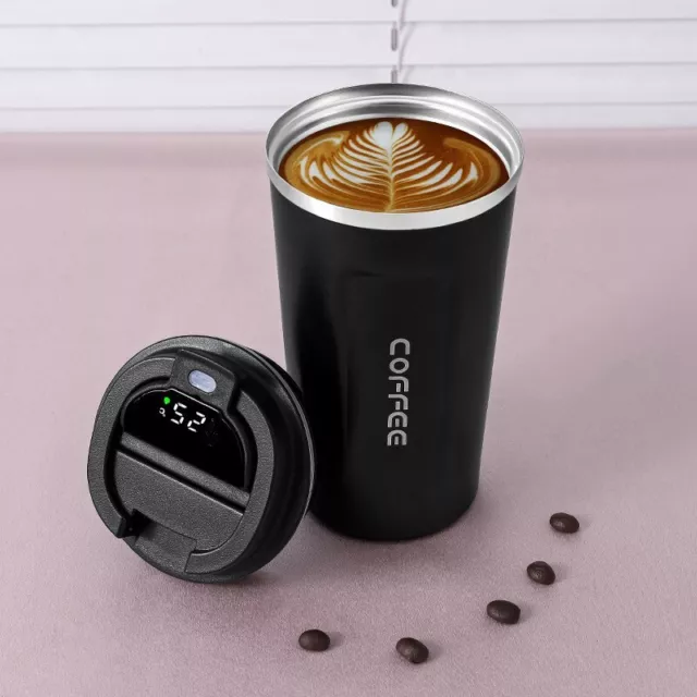 new Insulated Coffee Mug Cup Travel Thermal Stainless Steel Temperature Display 14