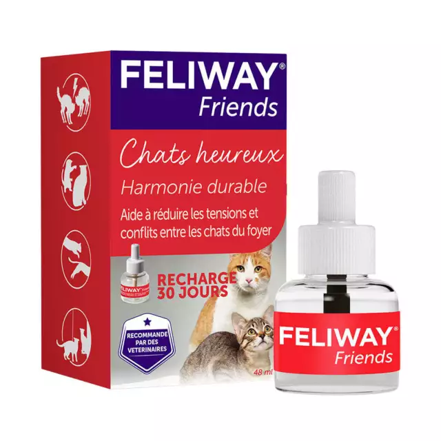 FELIWAY Friends - Gestion conflits entre chats - 1 recharge pour diffuseur - 30