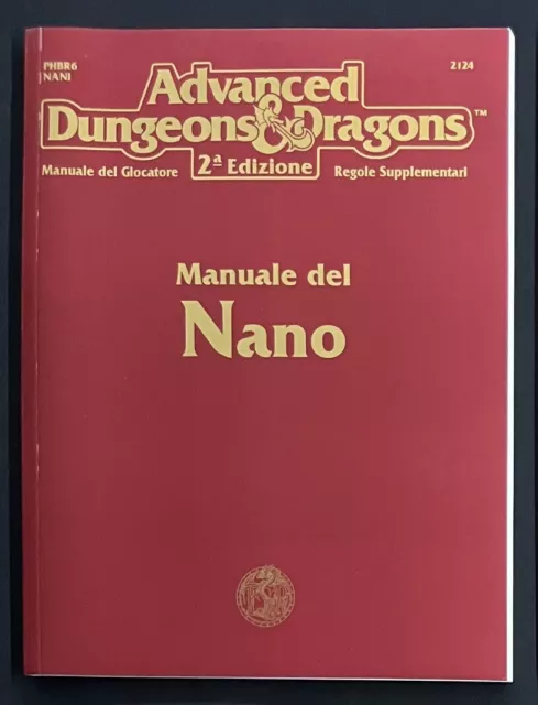 Dungeons & Dragons~Manuale Del Nano~2124~Come Nuovo~Italiano~Tsr~1995