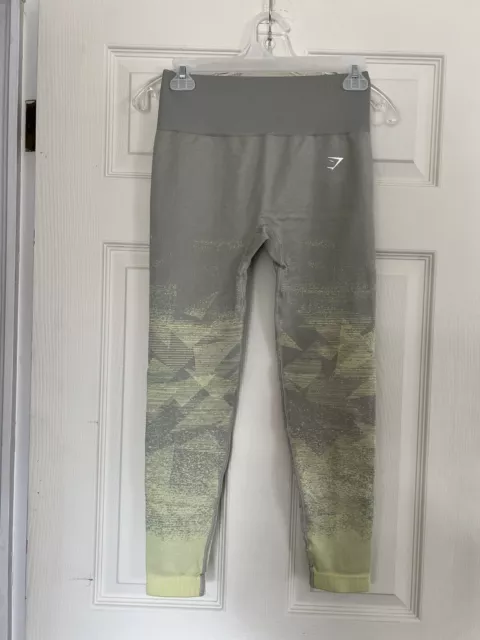 GYMSHARK ADAPT OMBRE SEAMLESS LEGGINGS Triangle Taupe Grey Print