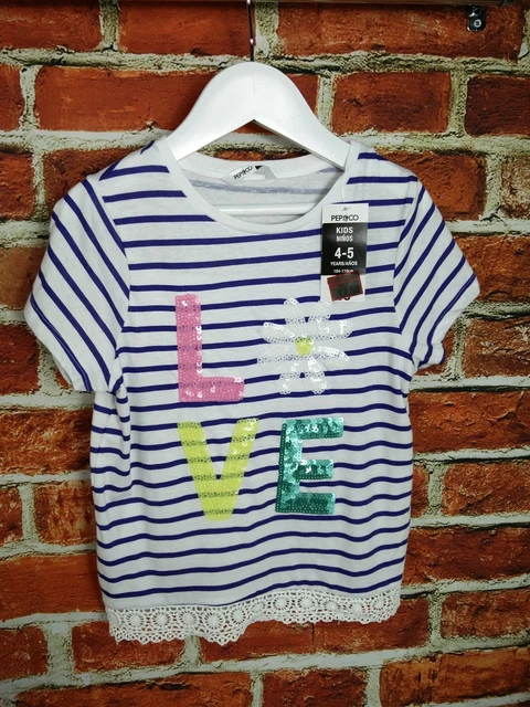 T-Shirt Bambina Pacchetto Età 4-5 Anni Zara Next Ecc. Jegging Paillettes A Righe 110Cm 2