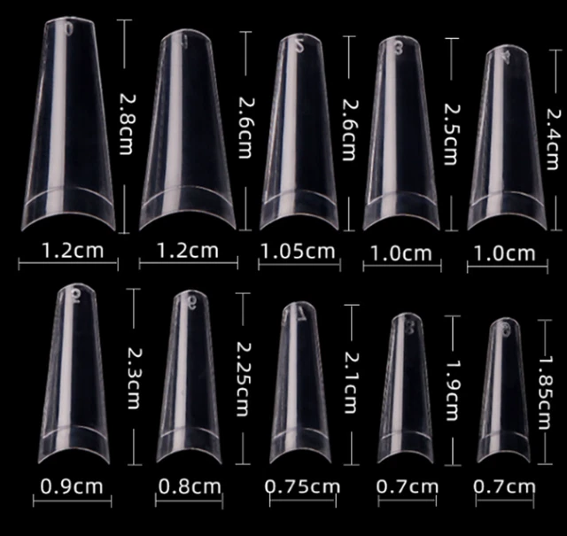 500 Coffin Nail Long Straight Ballerina Half Cover C Curve French False Tips