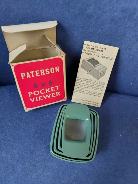 Vintage Paterson 6 x 6 Pocket Slide Viewer boxed with leaflet